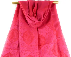 Pink Paisley Pashmina Scarf Bohemian Shawl