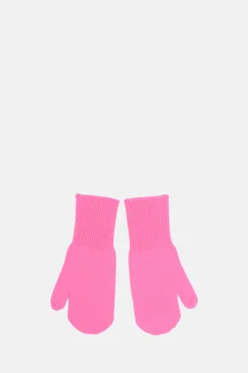 Plain Mittens Neon Pink