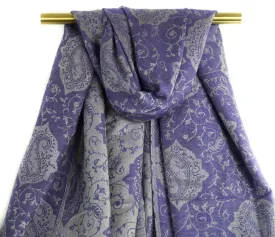 Purple Paisley Pashmina Scarf Bohemian Shawl