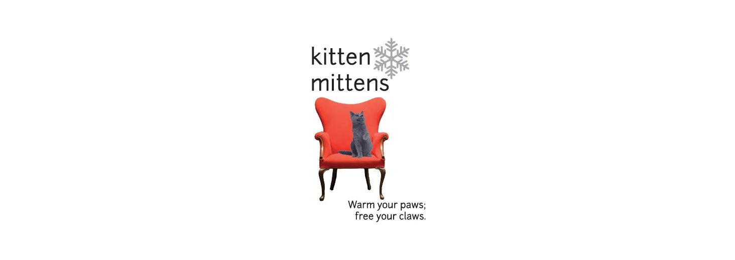 Recycled aqua cashmere Kitten Mittens, short