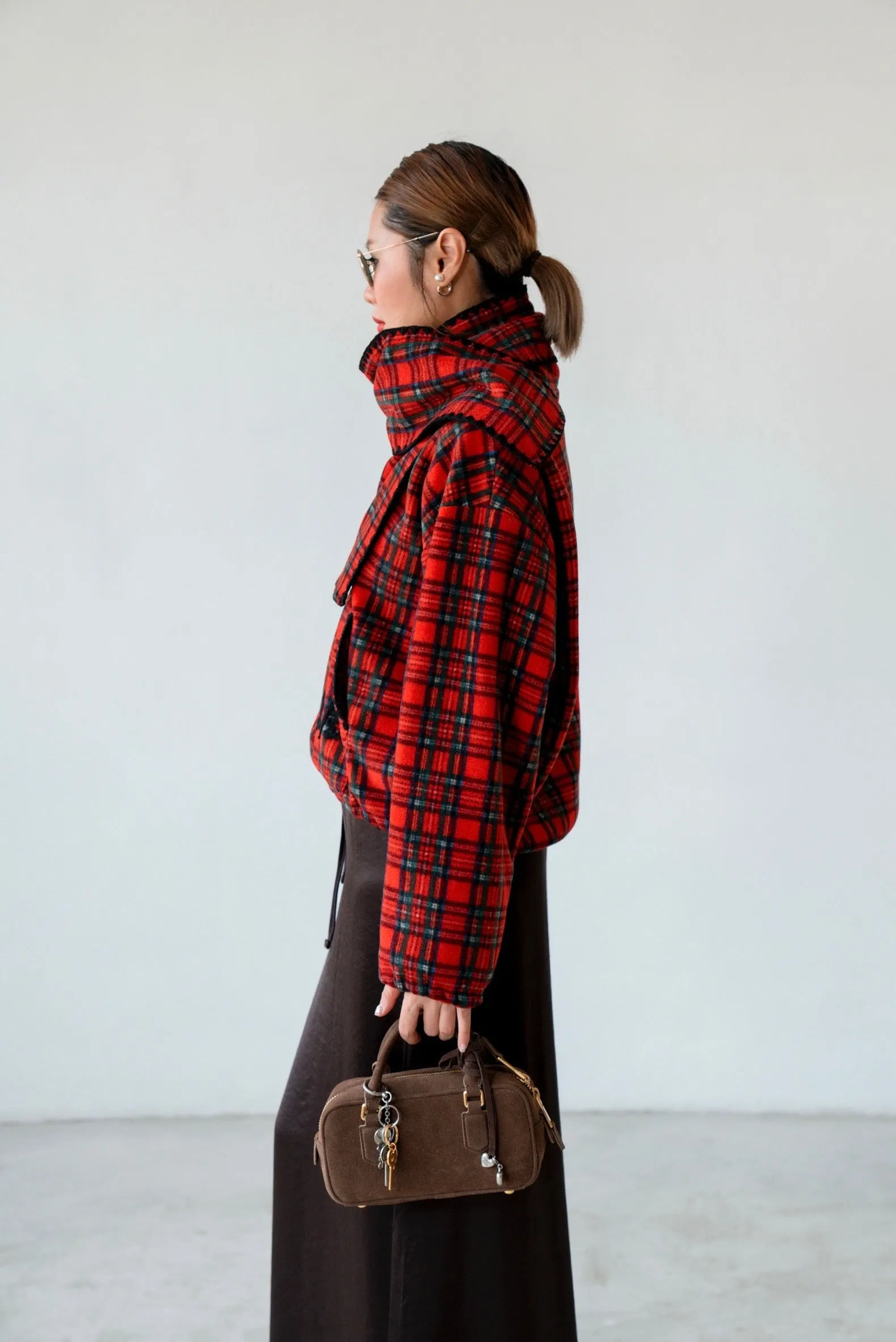 RED CHECKERED FLEECE JUMPER WITH SCARF 🌟BEST BUY🌟