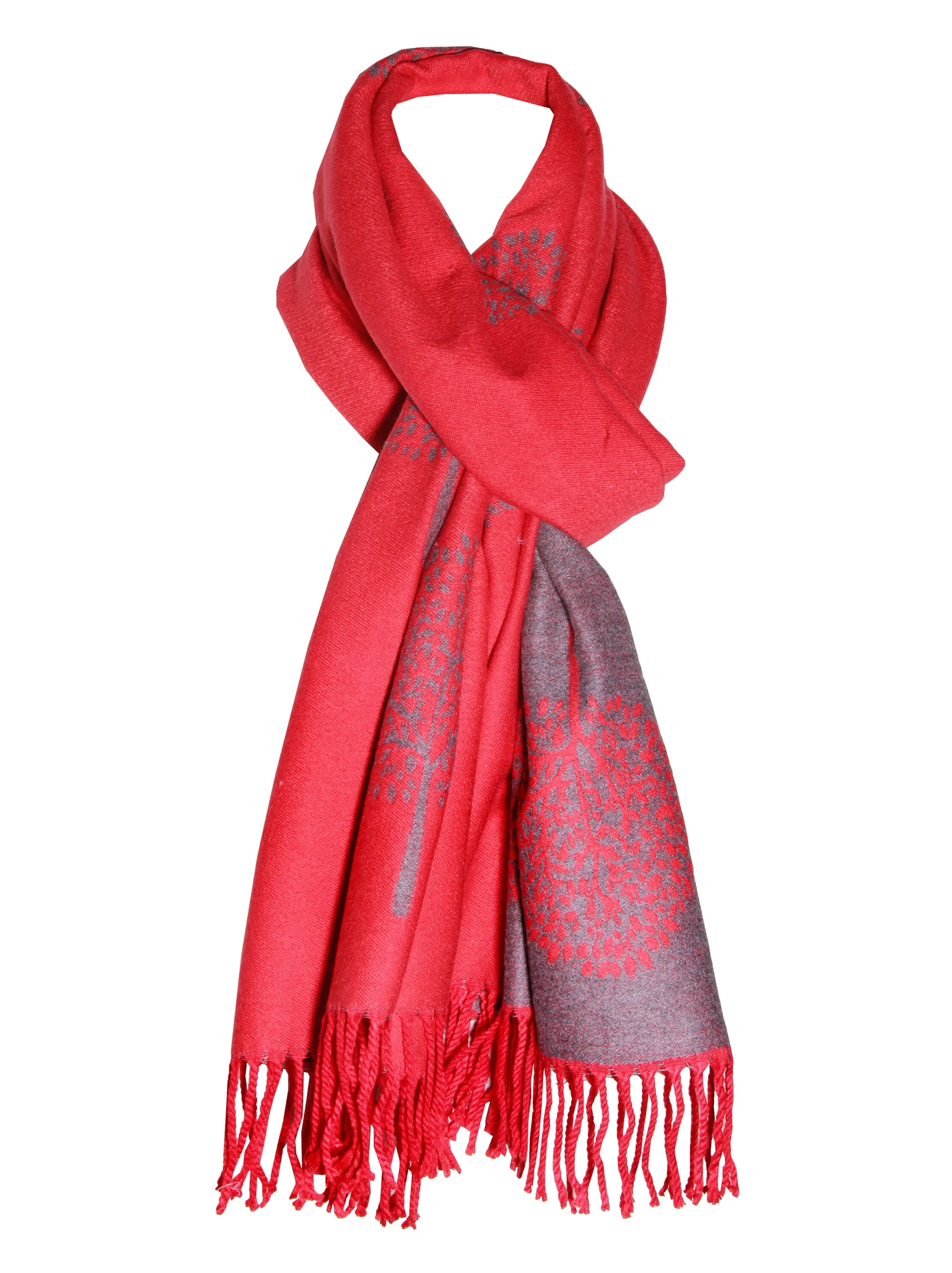 RED GREY colour LUXURY cashmere scarf mulbery tree print reversible super soft winter shawl unisex trending scarf Xmas gift for him and her