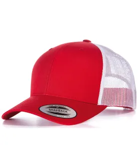 Red/White - Retro trucker cap (6606)