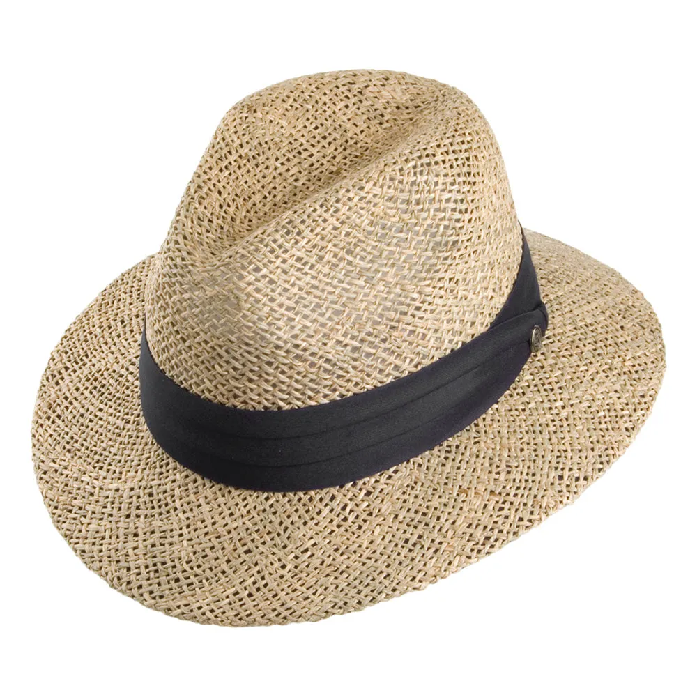 Seagrass Straw Safari Fedora Hat - Natural