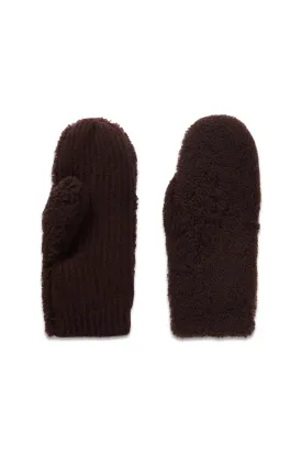 Shearling And Ribbed Wool And Cashmere-blend Mittens