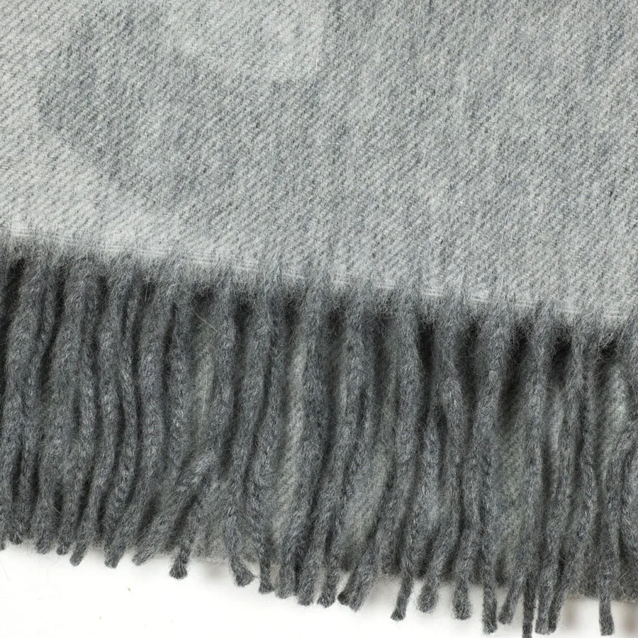 Silver & charcoal lambswool & angora scarf