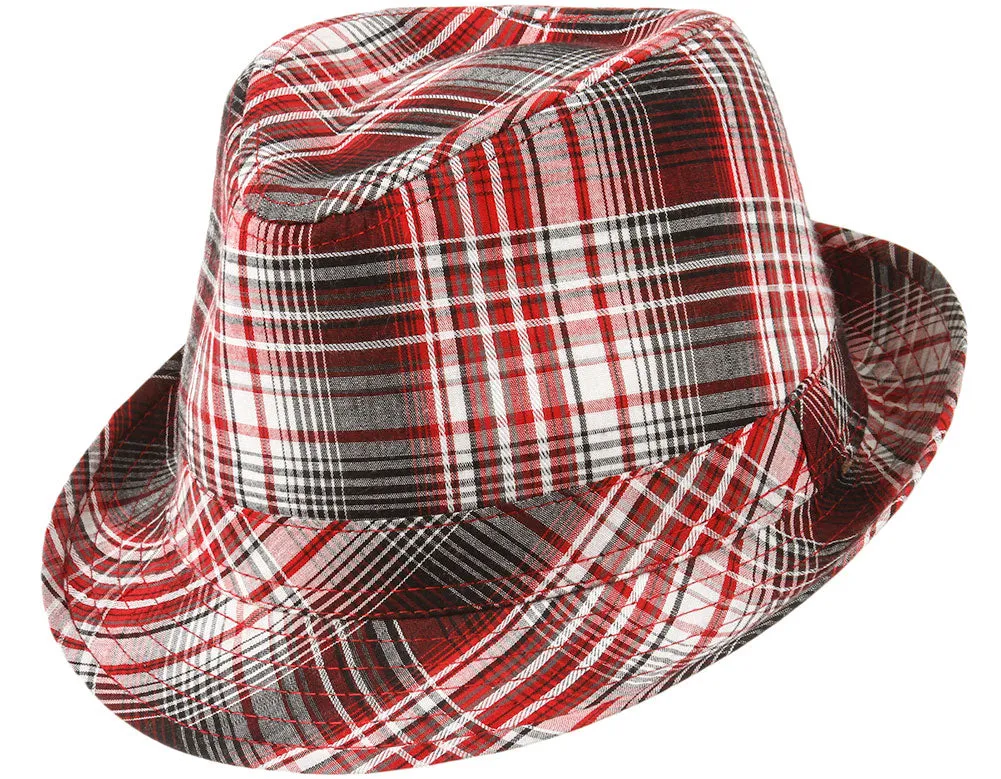 Sloane Cotton Plaid Fedora