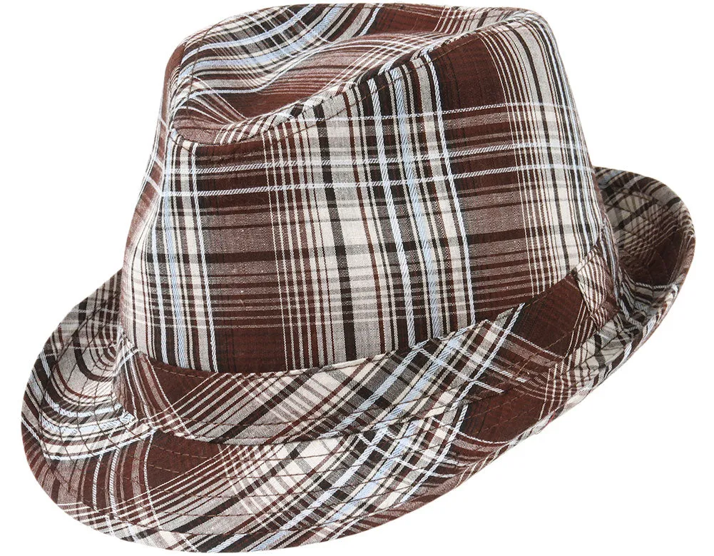 Sloane Cotton Plaid Fedora