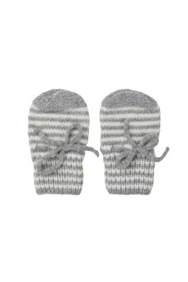 Stripy Hand Knitted Cashmere Baby Mittens