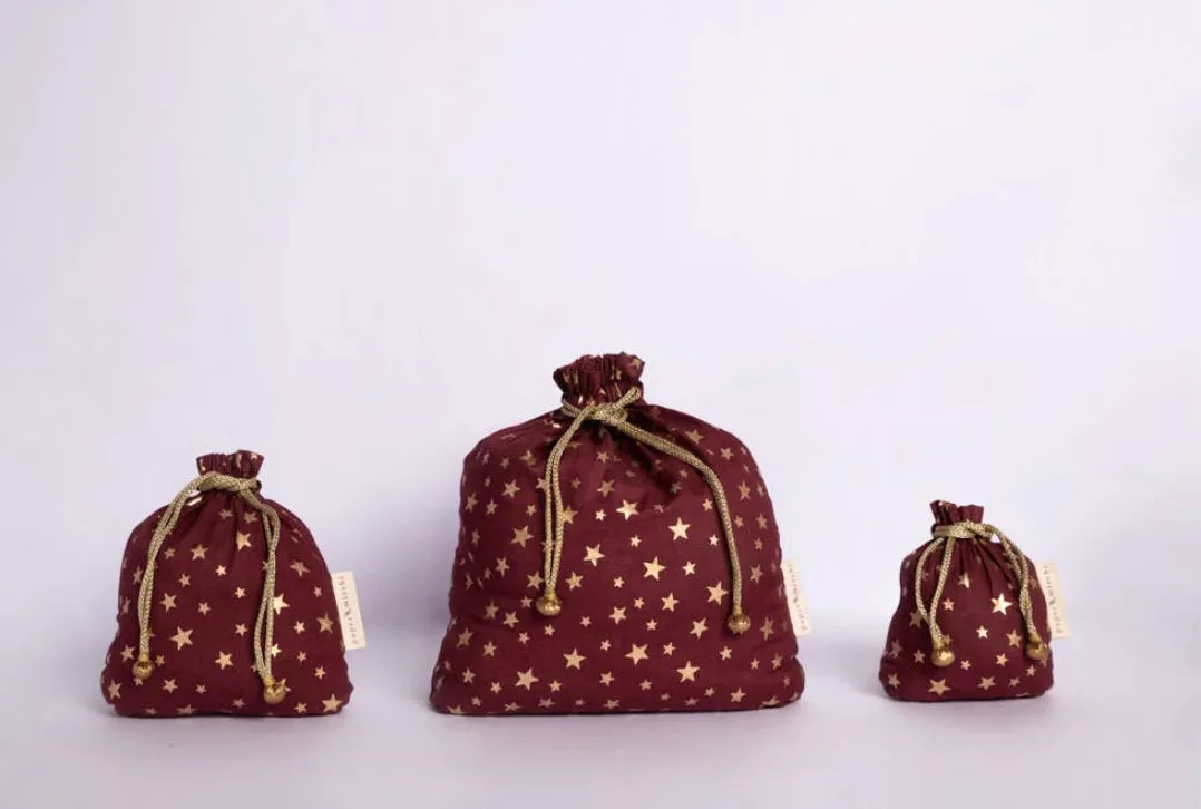 Sustainable Gift Wrap - Medium Drawstring Bag