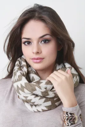 Tribal Two-Tone Infinity Scarf