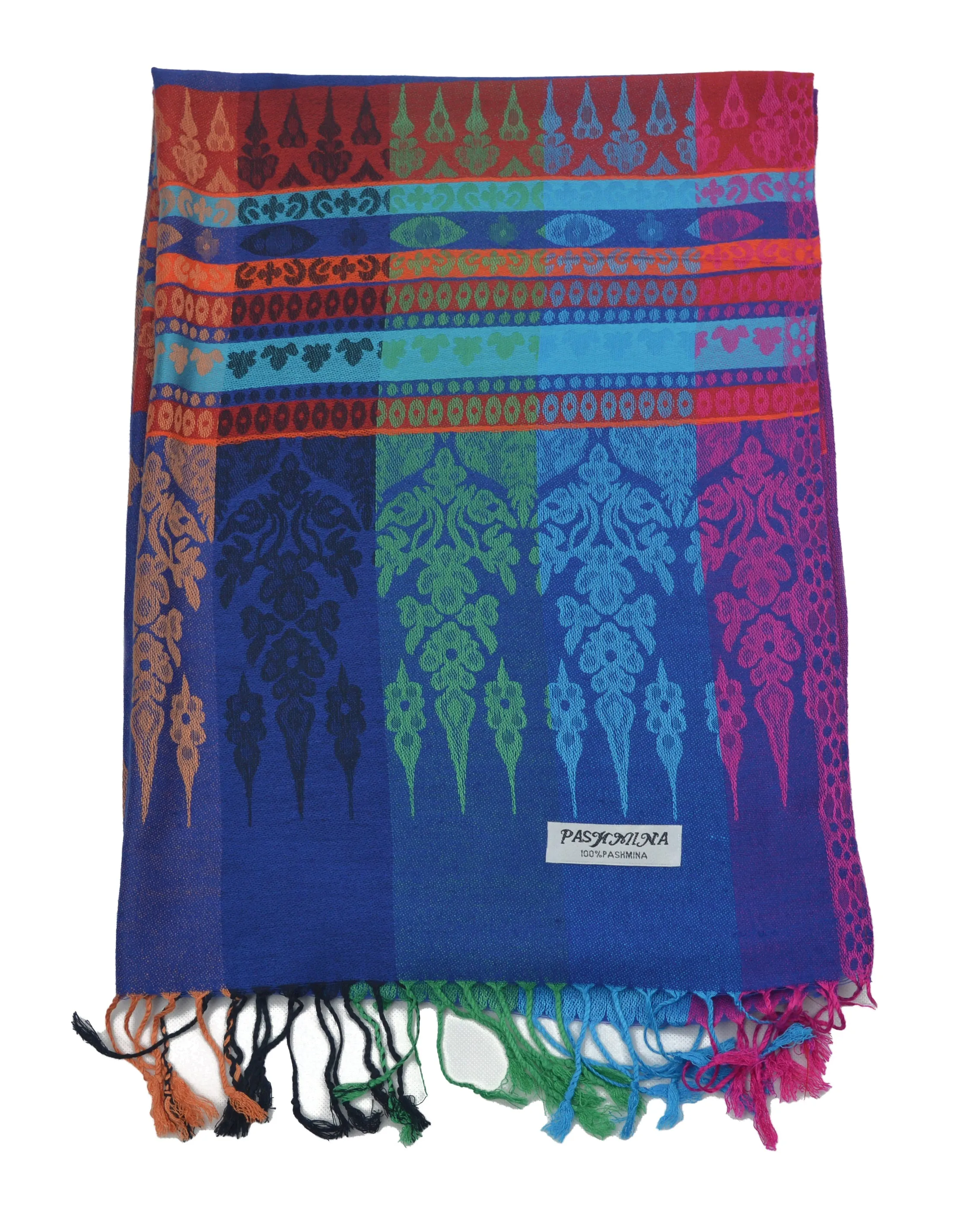 Unisex Multicolored Scarve or Shawl with Tribal Pattern