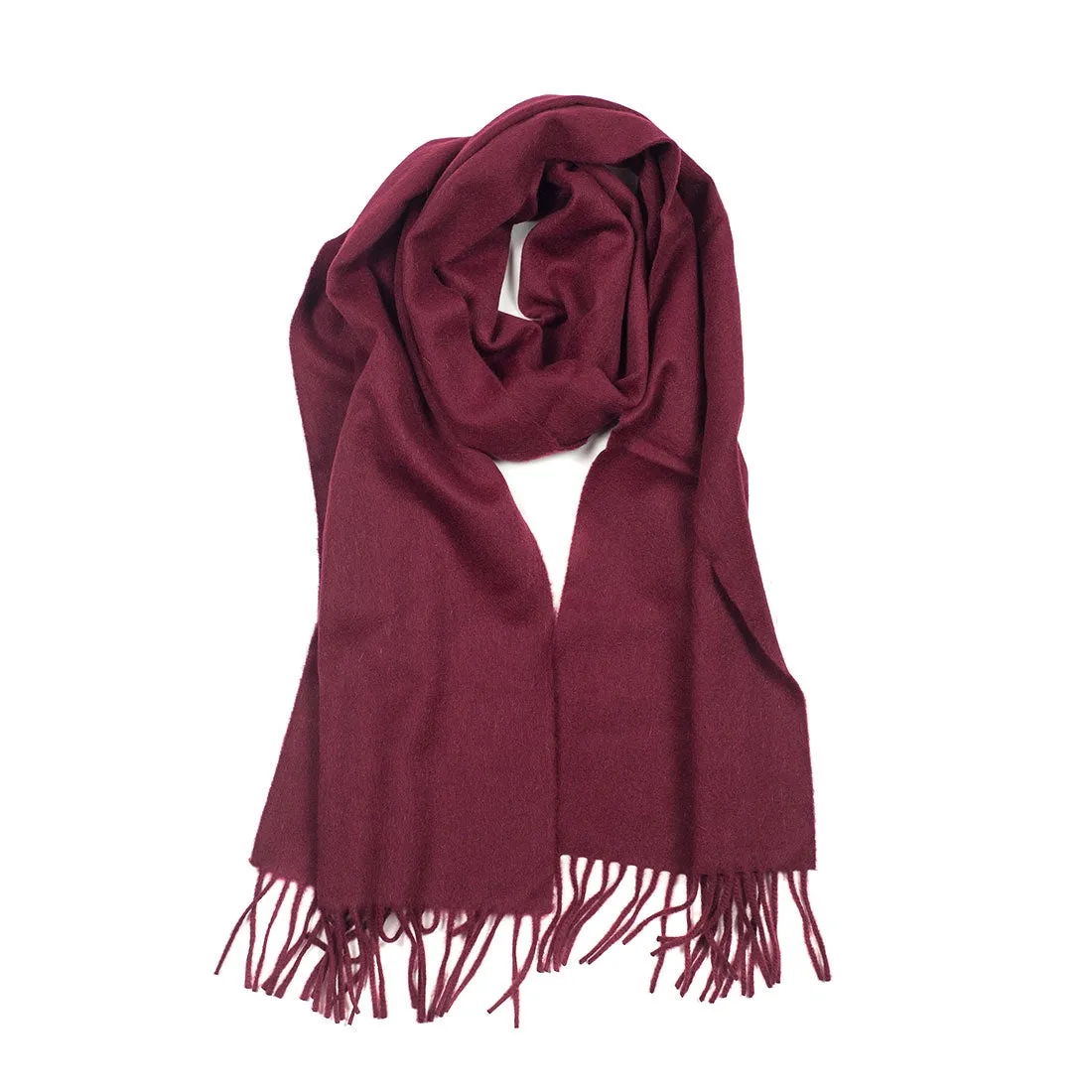 Wine lambswool & angora scarf