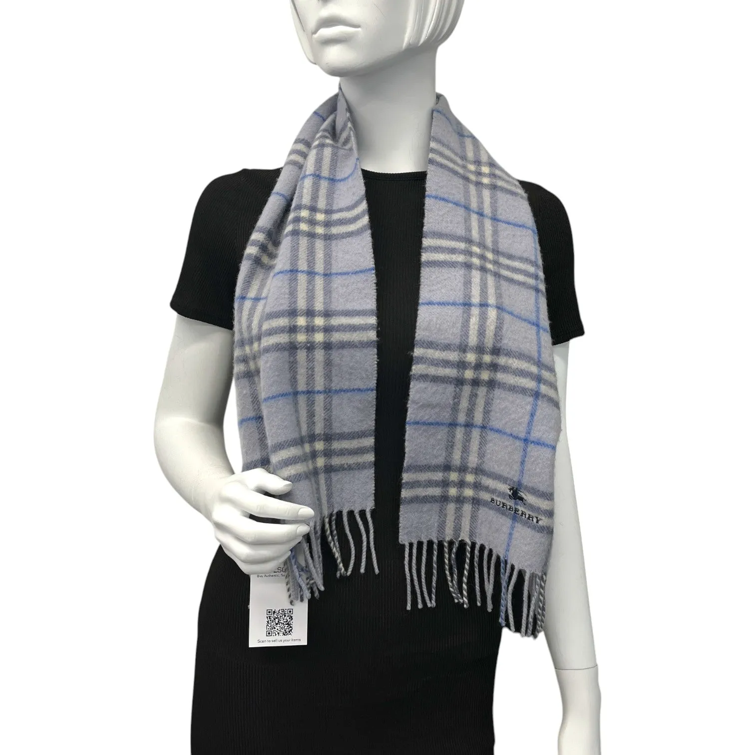 Women's Checkered Scarf Blue