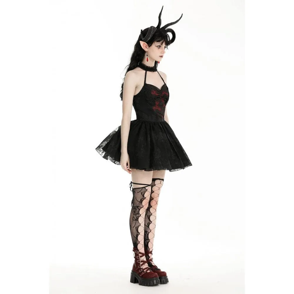 Women's Gothic Off-the-shoulder Mesh Splice Halloween Dress