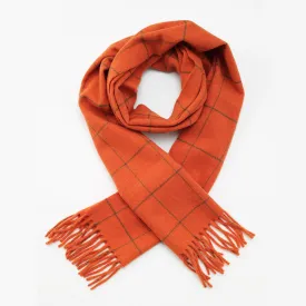 Woodland Scarf - Orange with Green Checks