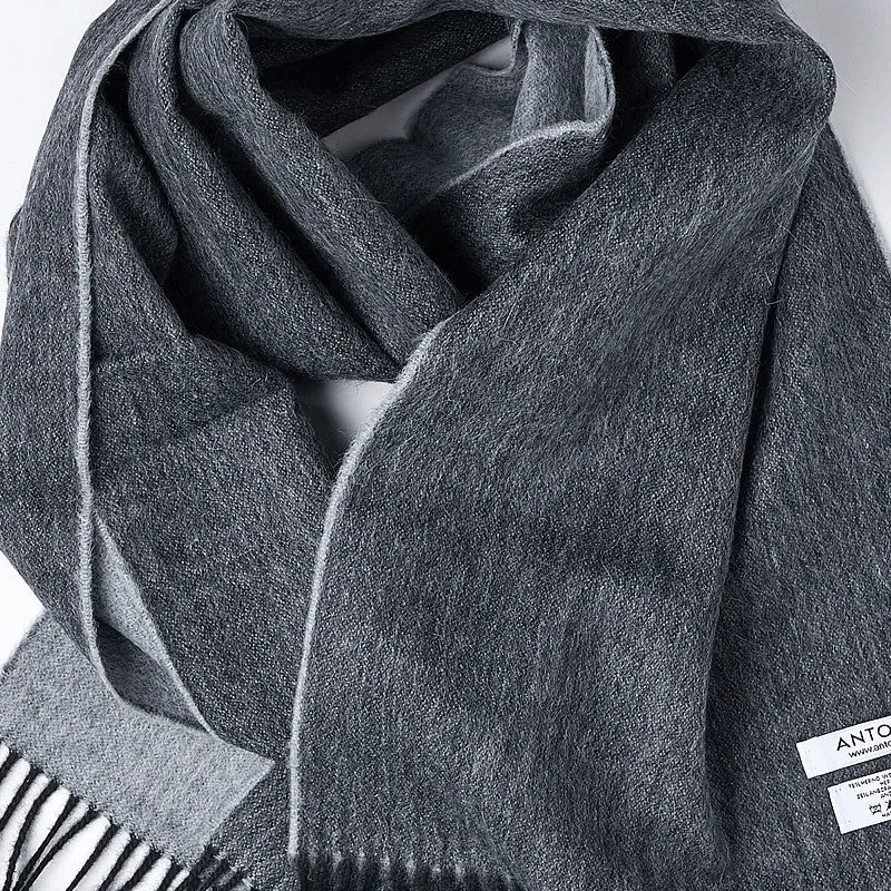 Wool Scarf in Silver/Black